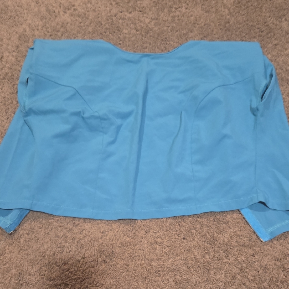 Blue Strapless Top